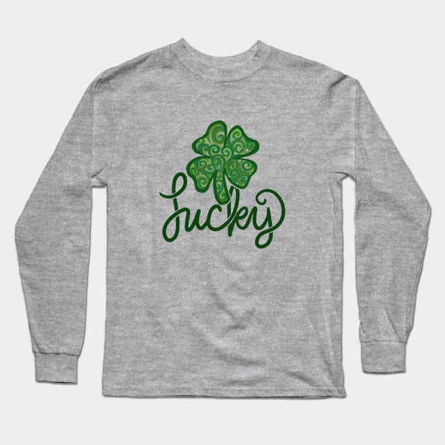 Lucky Shamrock Long Sleeve T-Shirt by bubbsnugg